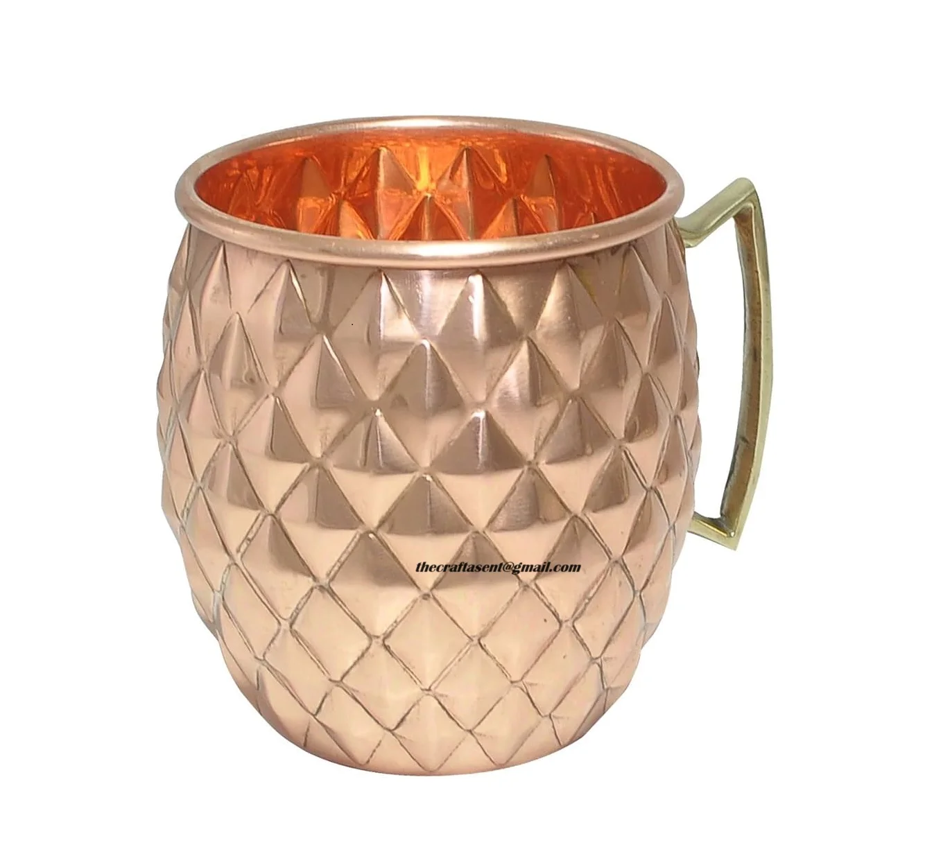 Handmade Best Quality Metal Drinkware Embossed Copper Moscow Mule Mugs Polished Finish Custom Function Bars Restaurants India