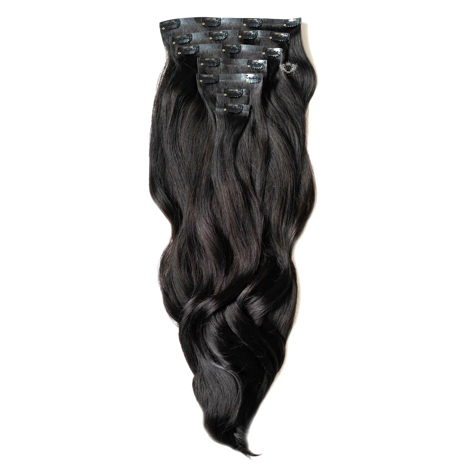 Clip in Hair Extensions 100% Human Hair Natural Color Wavy Curly Set Straight Blonde Color Ombre Color 7 Pcs INDIAN Hair Nail