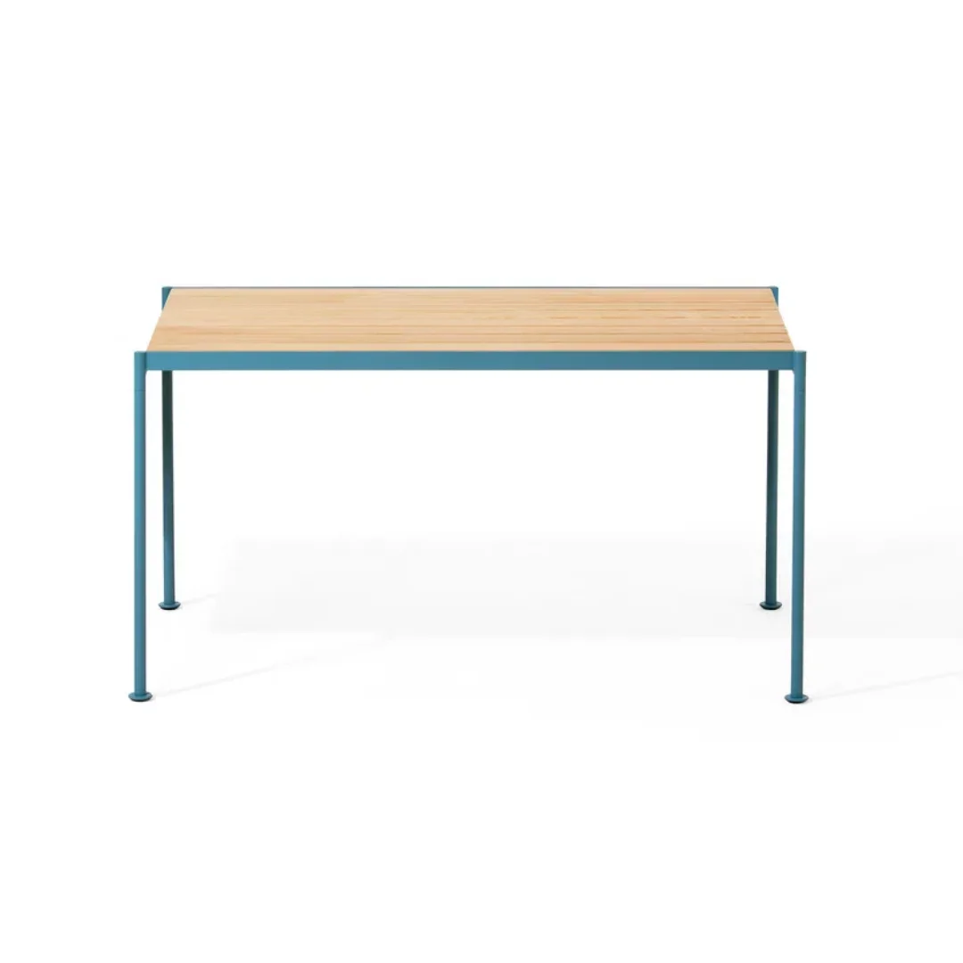 Modern Home Furniture Wooden Top and Metal Legs Dining Table Set with Comfortable Wood Chairs