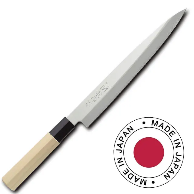 Sharp and Durable, Single-beveled Japanese Kitchen Knife made in Japan for Professional and Household Use, Yanagiba Sashimi Fish