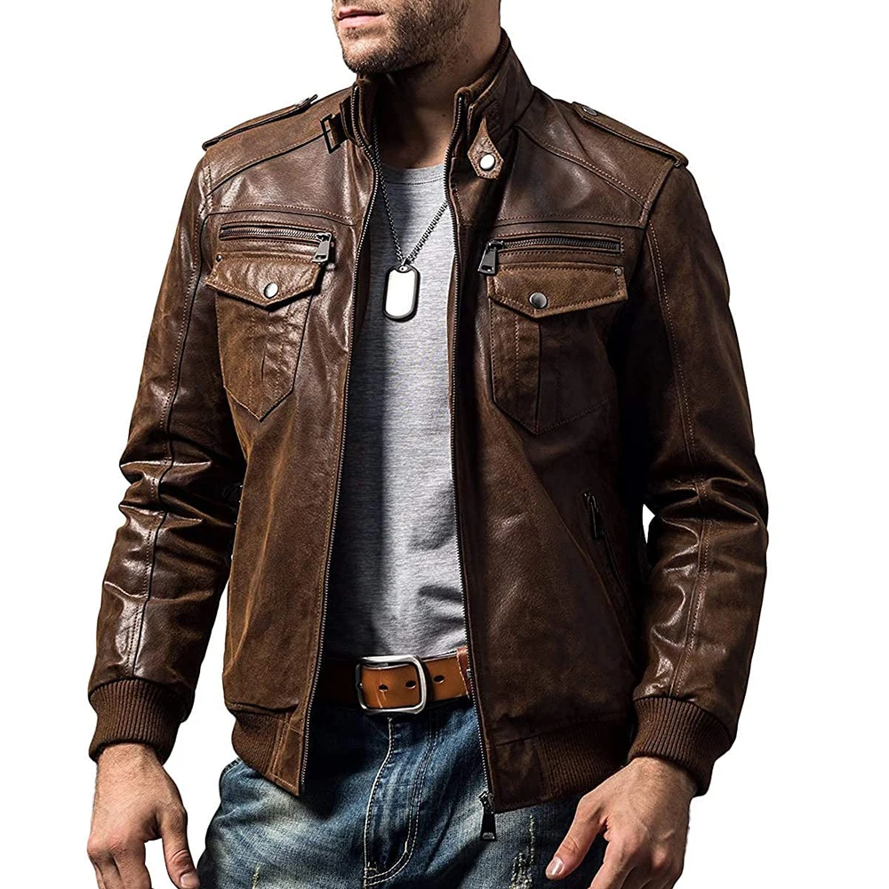 Best Quality Top Model Genuine Leather Men Jackets Most Popular Quality Custom Breathable Men Leather Jacket