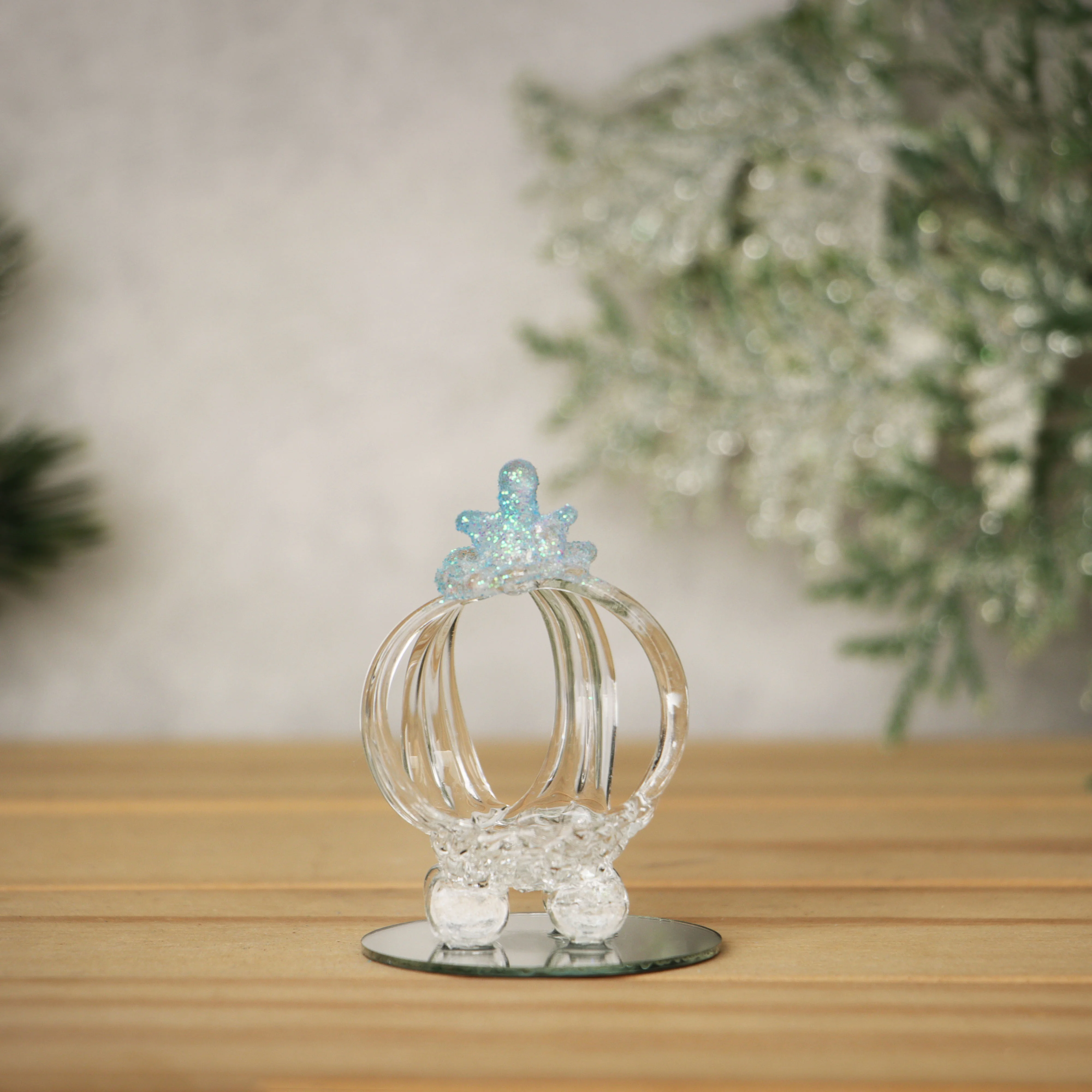 Sparkling Crystal Angel Figurine with Golden Accents - Festive Ornament