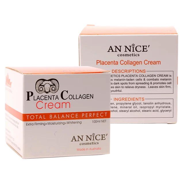 Top-Rated 100 ML Placenta Collagen Face Cream Extra Firming Moisturizing & Whitening for Wrinkles, Ready To Ship.