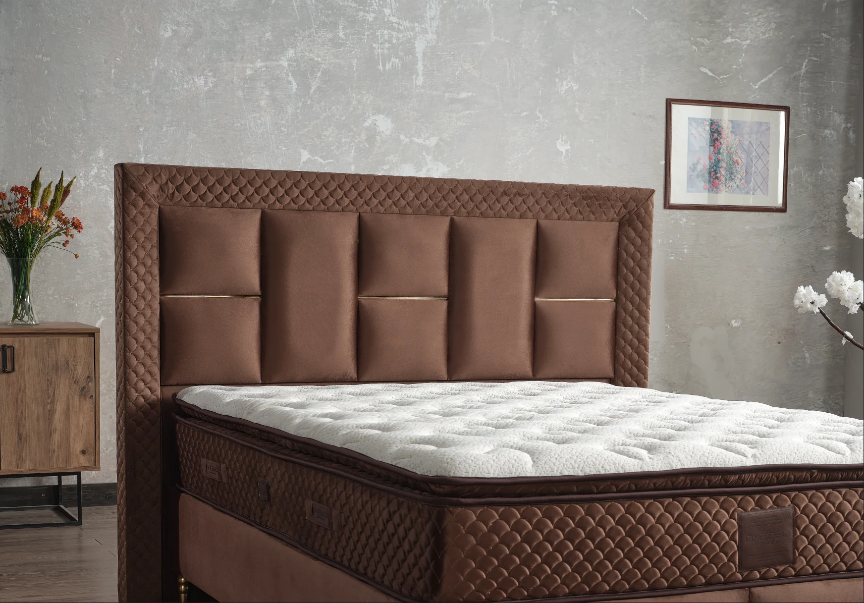 Luxury Design Comfort Fabric Single Headboard Platform King Size Queen Double Bed Beds Hotel Bedroom Furniture Sets