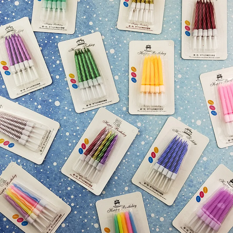 Hot Selling Much Little Piece Spiral Colorful Candle Molds For Sale For Party Decoration Cake Birthday Party Flicker Machine