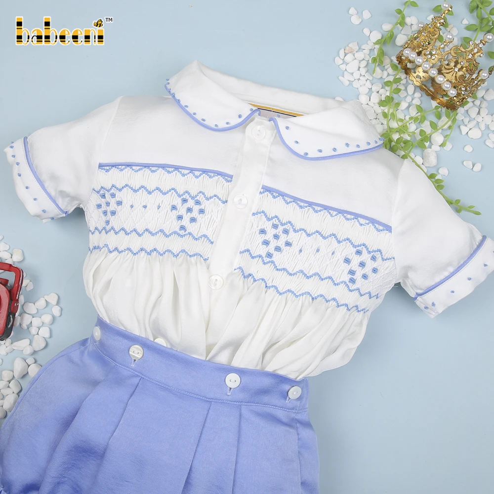 Cute Geometric smocking set for little boys - BC887