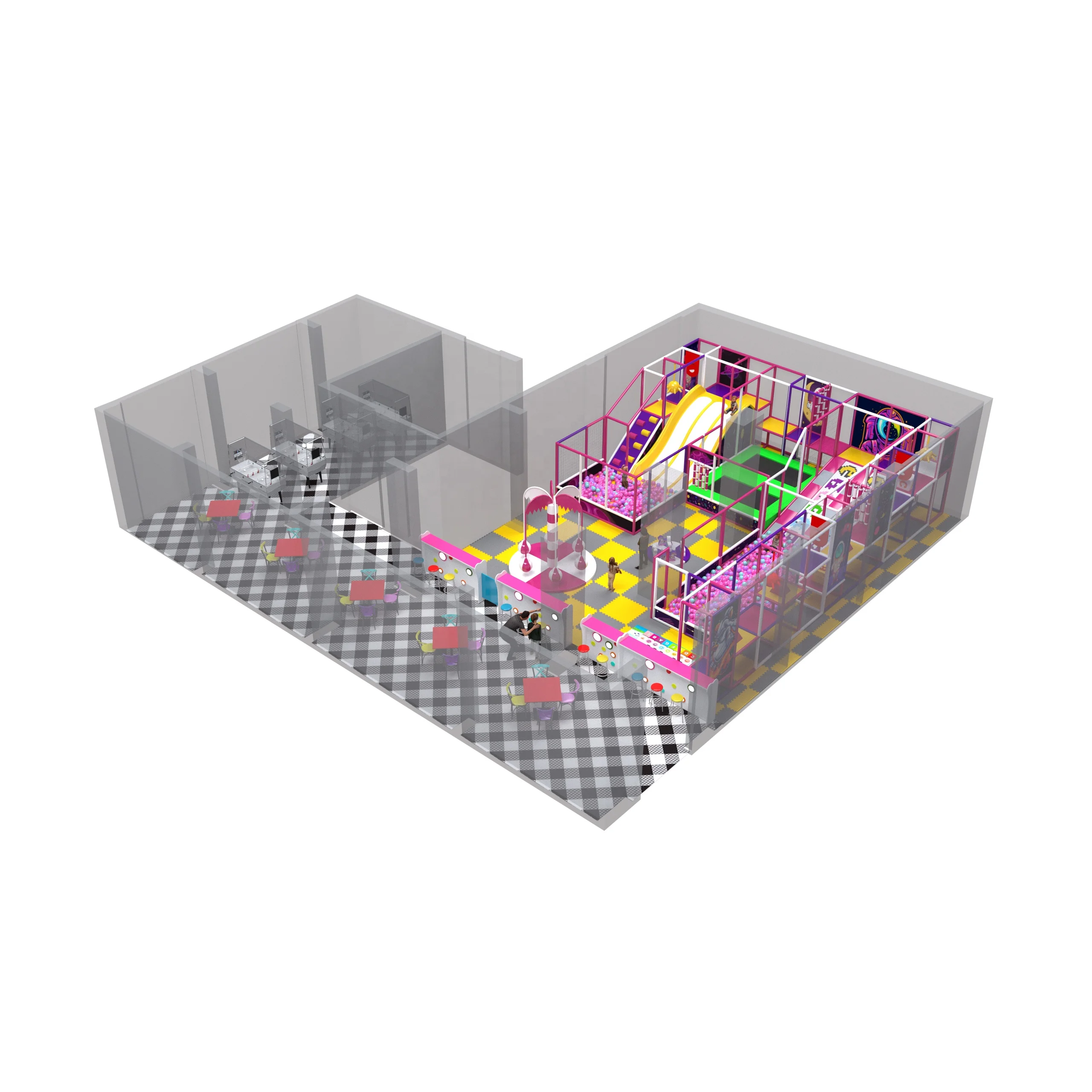 Turkish Delivery Indoor Playground Ball Pit with Slide Soft Play Center Themed Equipment Plastic and Wood for Schools