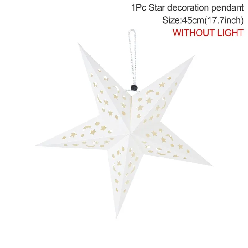 Paper Lantern Christmas 8 Pointed Hanging Star with LED Light String Lampshade Pendant paper decoration christmas