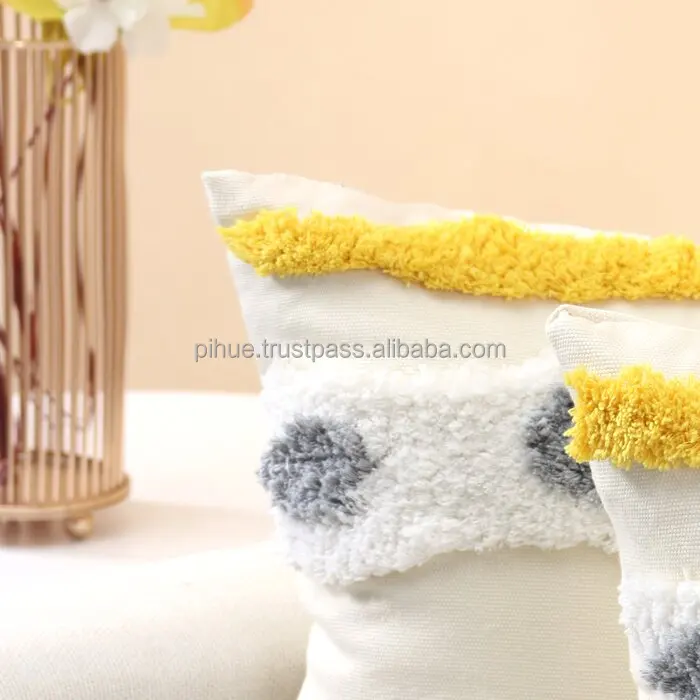 Popular Designer decorative Pillow Case Home Decor Jacquard Orange white Cushion Covers Decorative Pillow