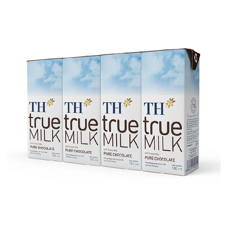 TH True Milk UHT Chocolate Fresh Milk 180ml Adults Children Cow Origin Sterilized Halal Certified Flavored Milk