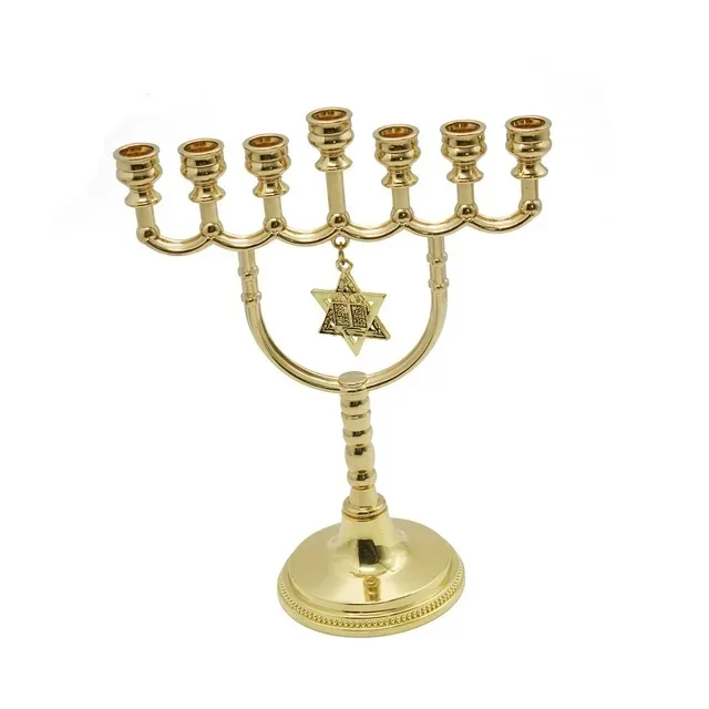 Brass Christmas candle holder Morden design brass candle stand of 7 pillar holder