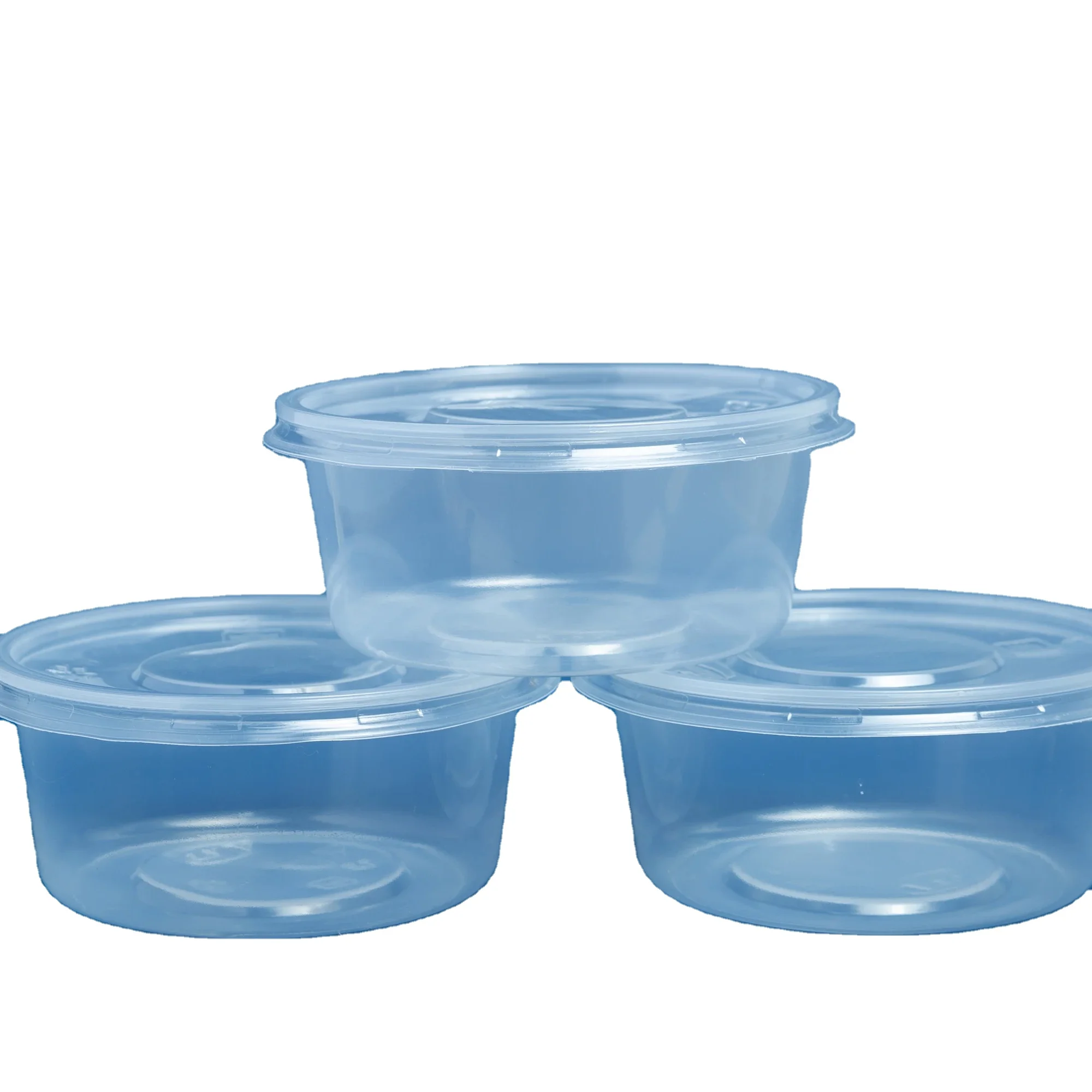 Factory low price 12oz round shape plastic food container with lid PP plastic take away transparent new product 2024 popular