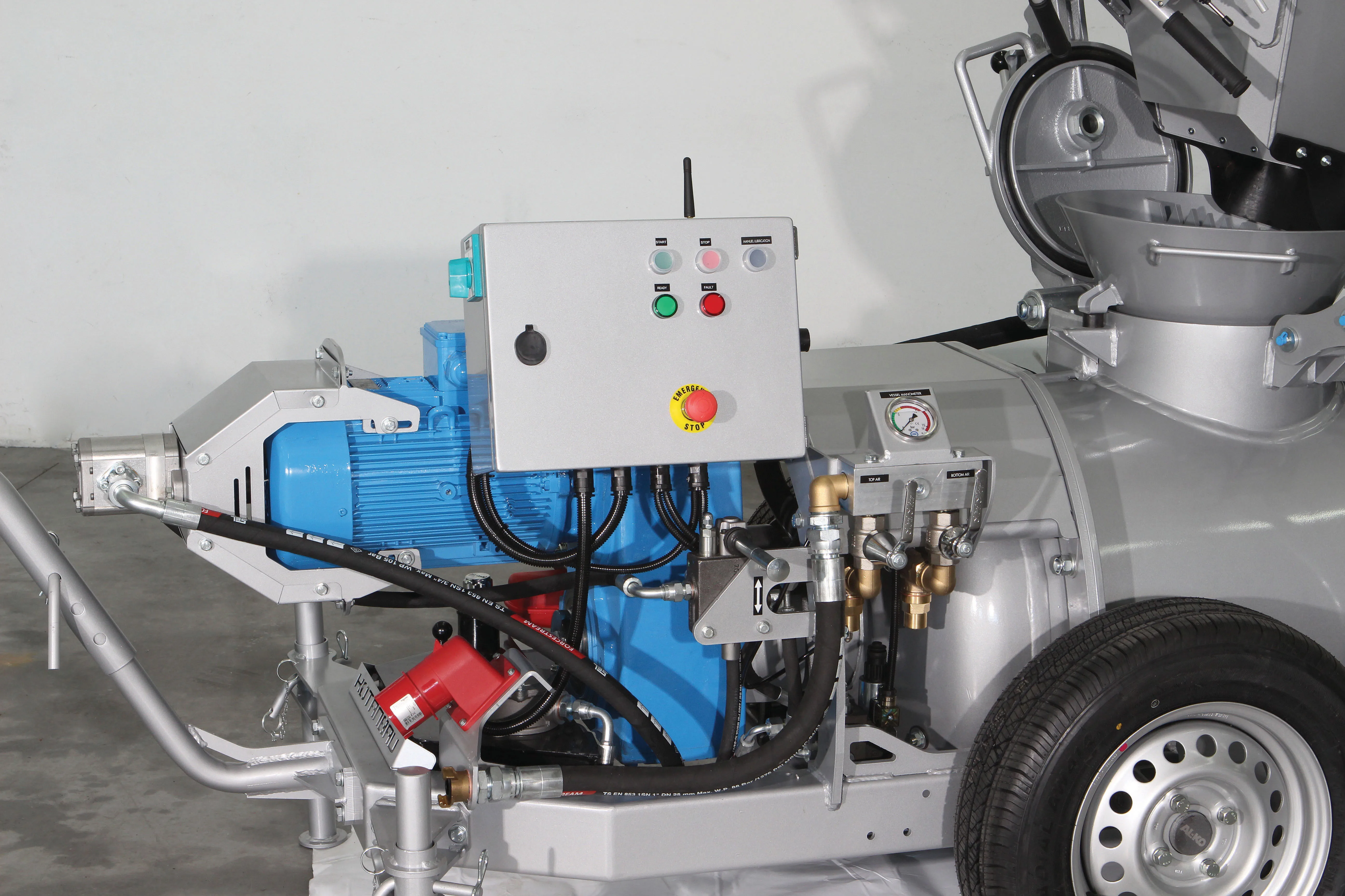 MM E260BS Screed Pump with Skip and Scraper