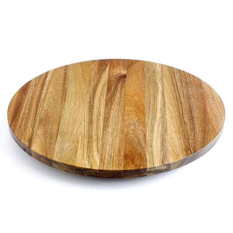 High Quality Wooden Serving Tray Lazy Susan Tray Turntable Organizer, Round Spinning Tray Rotating for Kitchen