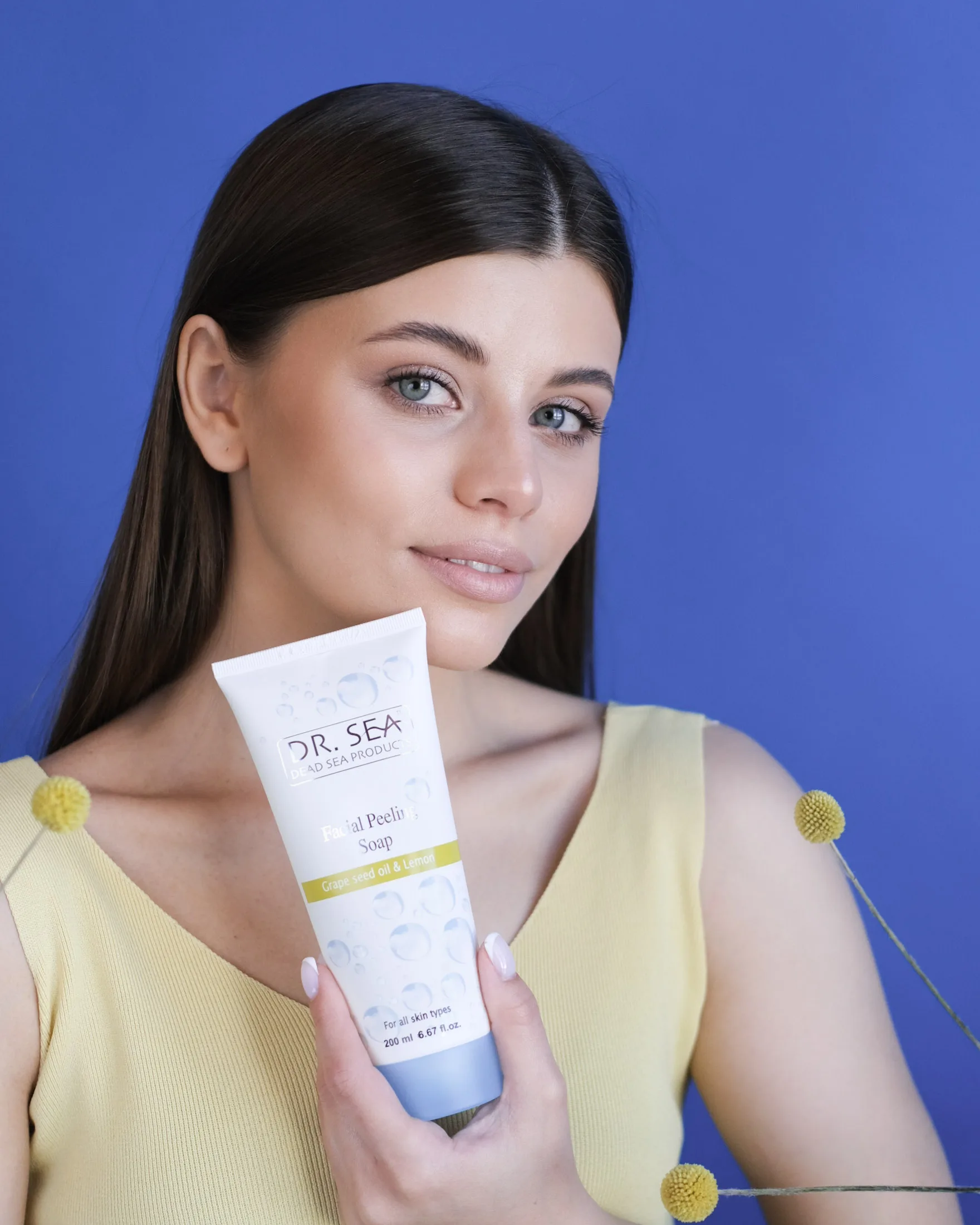 Facial Peeling Soap with Grape Seed Oil and Lemon Extract by Dr. SEA Cosmetics Dead Sea Products Israel Certified Free Samples