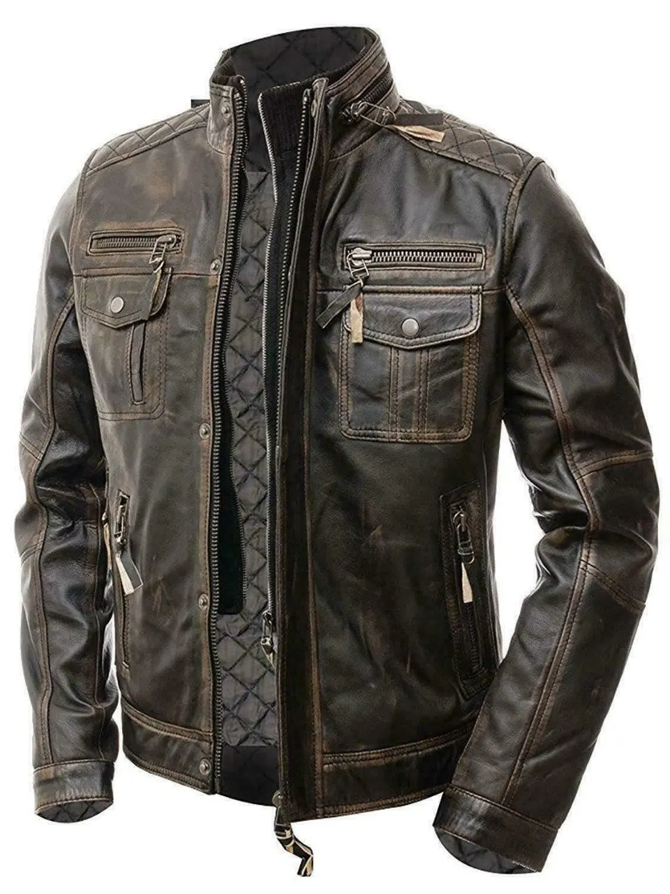 Men Leather Jacket 2022 Wholesale Plus Size Pakistani 100% real Leather Jacket