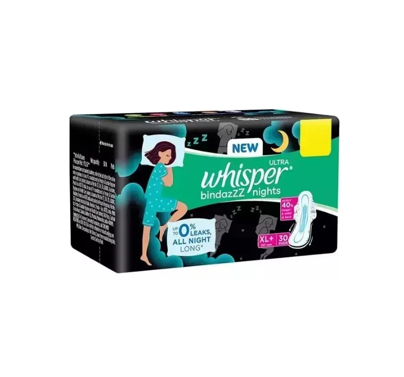 Whisper Maxi Nights Wings Heavy Flow Sanitary Pads for Women - Designed for heavy flow during the period