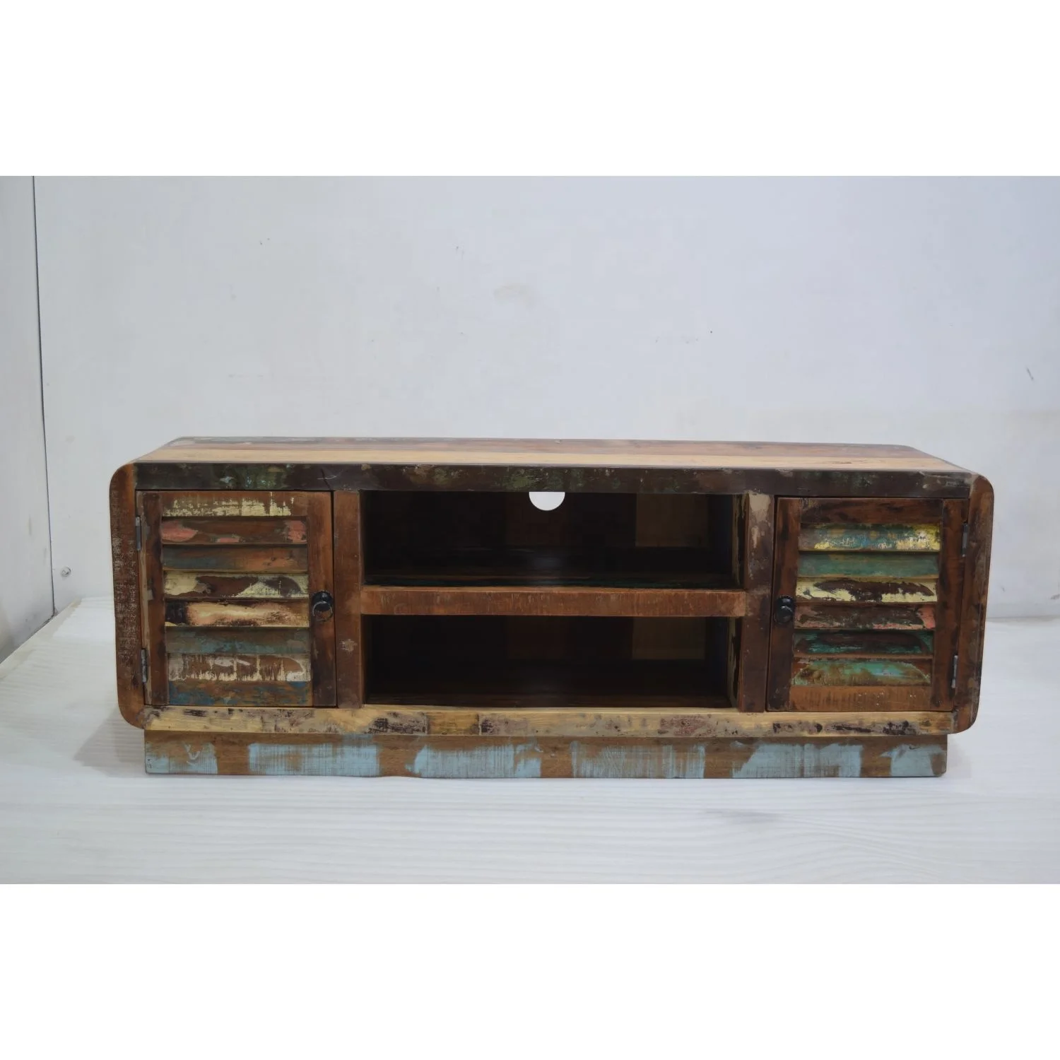 Ethnic Indian Antique Reclaimed Wooden Storage Display Living Room BedRoom Hotel Apartment Villa Entertainment Tv Stand Cabinet