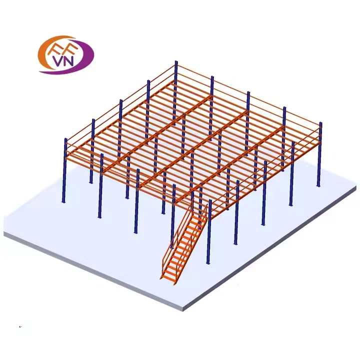 Customizable industrial shelf metal attic shelf platform steel plate 3-layer and mezzanine shelf for warehouse storage