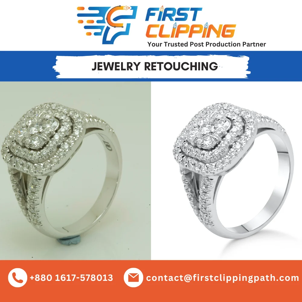 Jewelry Retouching, Image Editing of Jewelry Product Photography and make natural shadow of jewelry photo