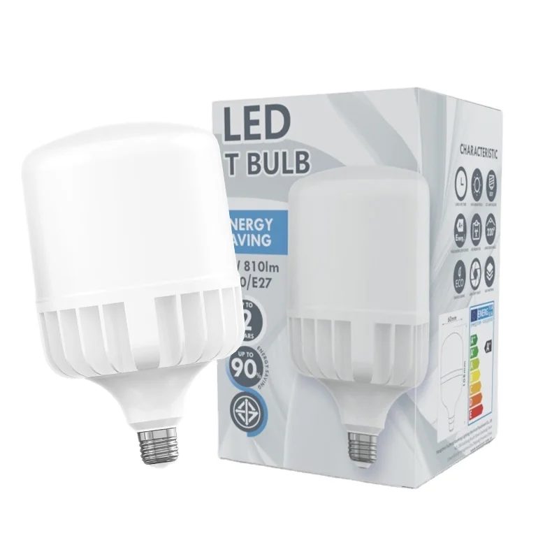 WOOJONG highlighted B22 E27 E26 T Bulb Light Energy Saving Lamp effective  20w 30w 40w 50w LED Light Bulbs Die-casting Aluminum