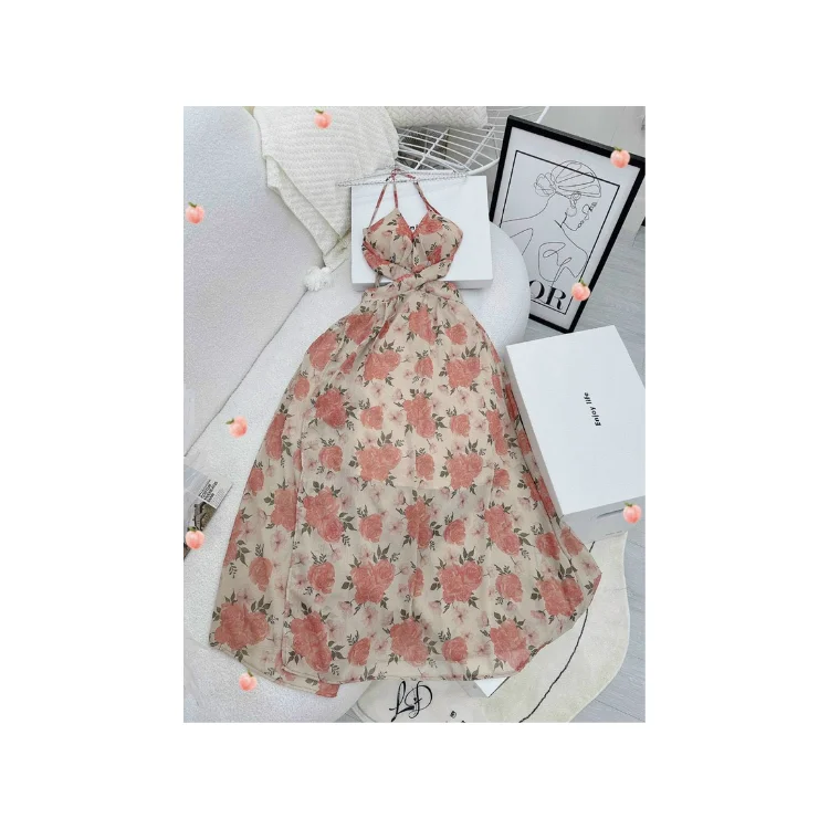 Summer Floral Dress Good Price Sustainable For Ladies Vintage Design Custom Size Made In Vietnam Manufacturer