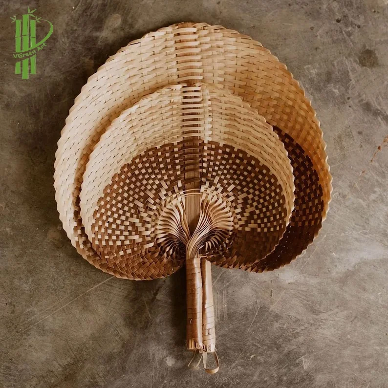 100% Natural bamboo hand-made fans brown heart shape fan mini small Hand Held Fan Paddle Summer many sizes