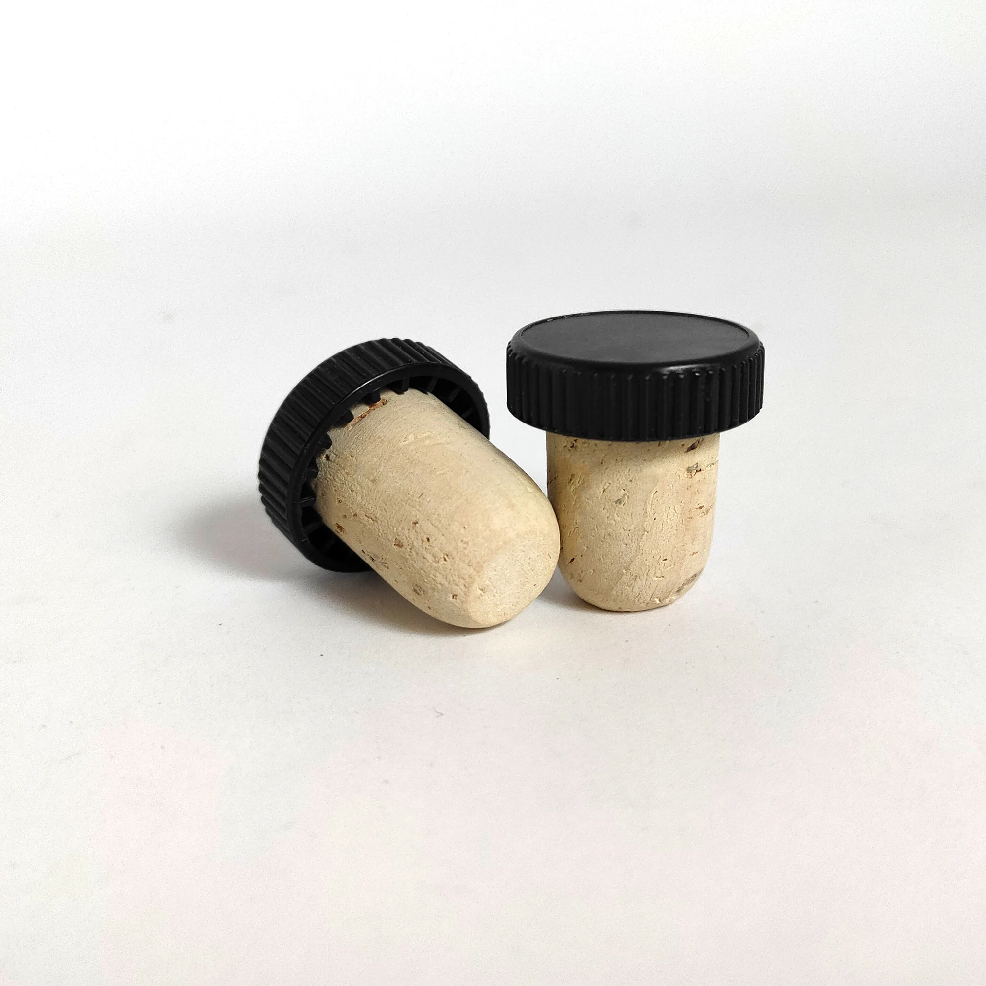 Bartop natural cork stopper with black PVC cap super quality size 27x18,5mm