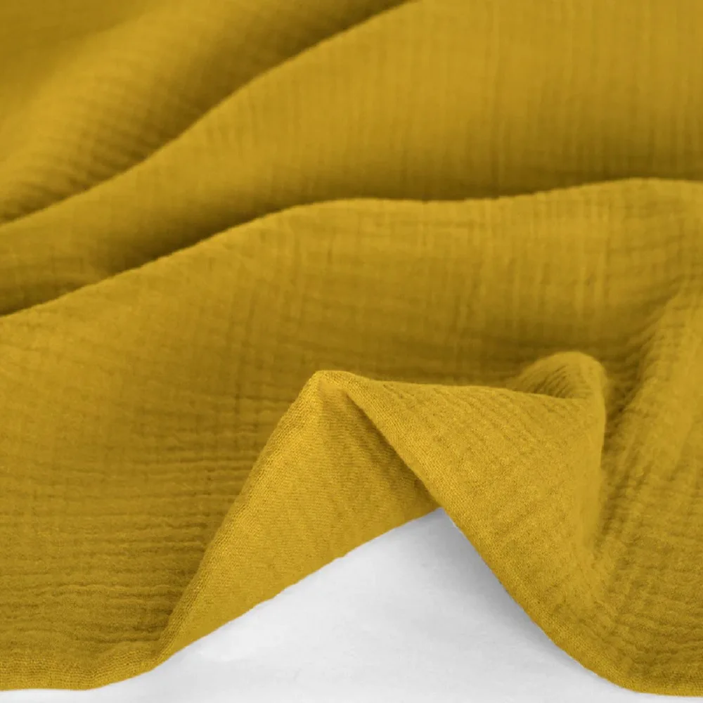 100% Cotton Green Color Double Gauze Fabric Soft& Breathable Muslin Ultra Lightweight Blanket Children Babies Sustainable