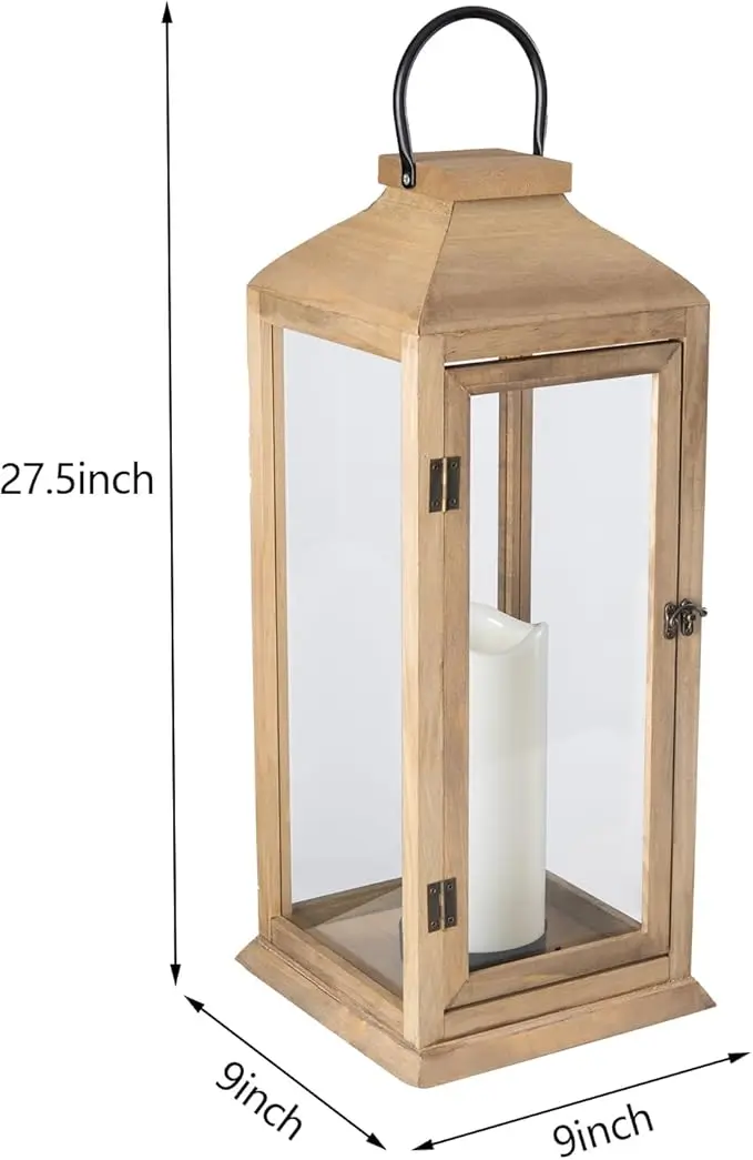 Large Lanterns Decorative  27.5in Waterproof Lanterns Decorative with Flameless Candles Lanterns for Home Decor