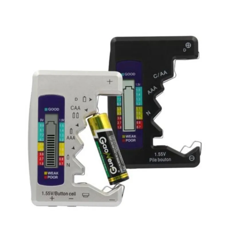 Портативный Цифровой Тестер Аккумуляторов для AA AAA AAC C D 9 В кнопочные ячейки с легко читаемым ЖК-дисплеем не требует зарядки