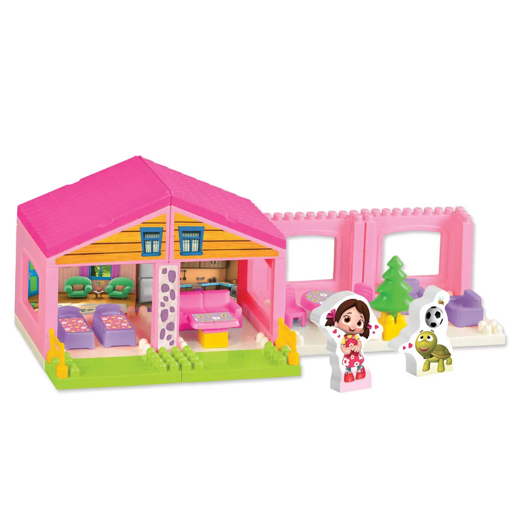 Niloya 2 Storey House Blocks 42 Pieces Engaging Building Set with Smart Blocks 42 Pcs Educational Play Whosale Children Play Set