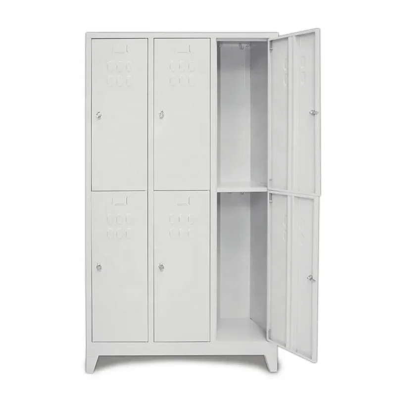 For All Usage Six Door Metal Wardrobe 6 Tier Iron Type Dressing Cabinet