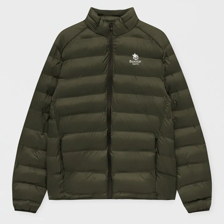 Wholesale Custom Logo Light Warm Duck Feather Custom Logo Nylon Black Hooded Winter Bubble Puff