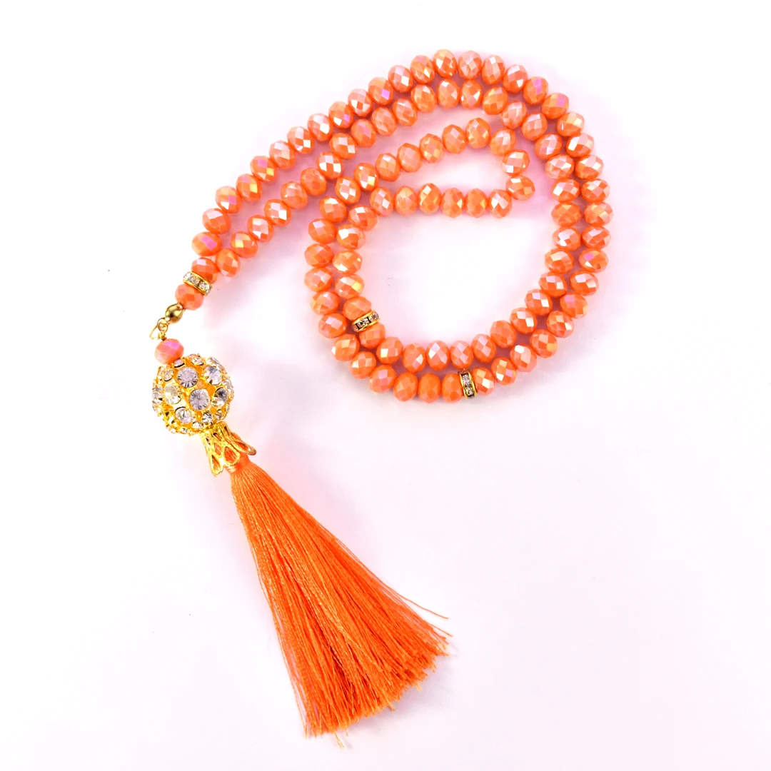 Зеленые цветные четки счетчик Tasbih tasbeeh камни стеклянные кисточки Ramadan Eid подарок Мусульманский Исламский Tasbeeh OEM сервис
