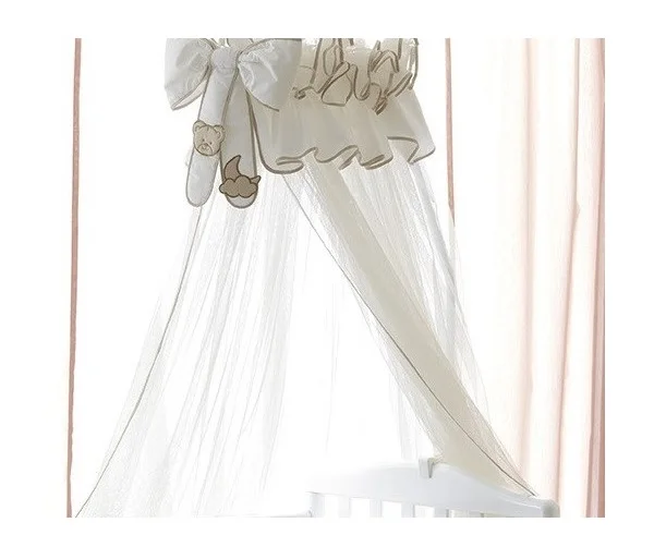 100% Italian Made Bed Canopy Structure Metal Pole White or Cream for Children Room for Bed or Crib with Hanging Clips