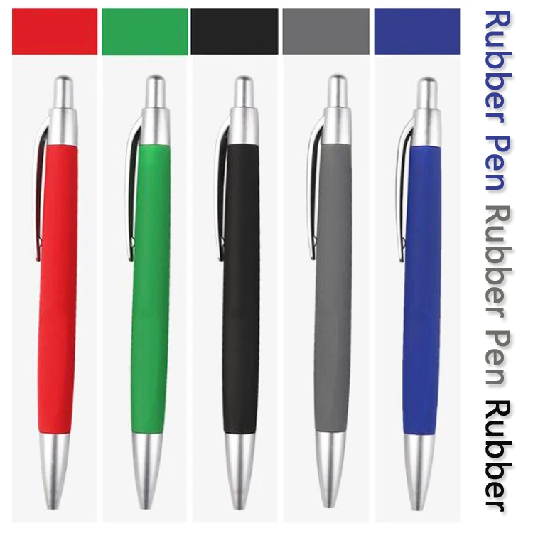 NPPL-007  Soft Rubber Paint Finish Plastic Pen Click Pen Customized Logo Hotel Ball Pen For Promotion