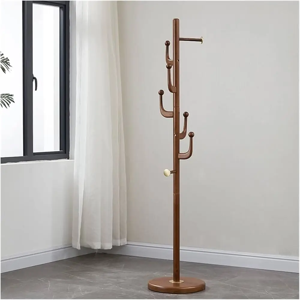 Modern Custom Wholesale Wooden Coat Rack Hat Stand Stylish Floor-Mounted Mirror Rack Home Furniture Room Storage Solution