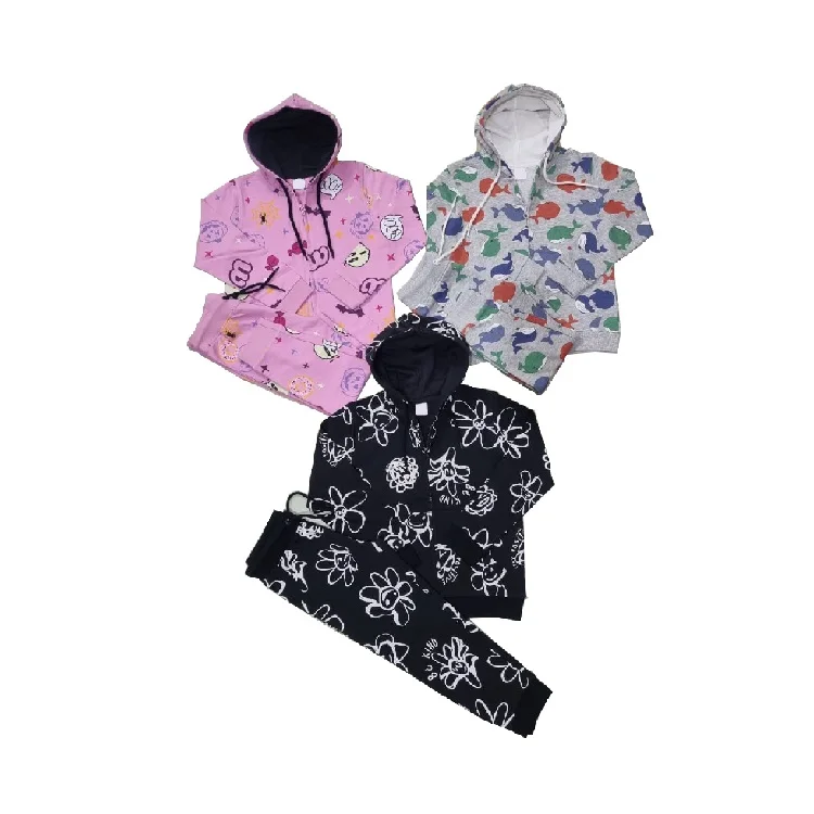 Children Clothes Winter summer Embroidery Oversize Fleece Hoodie Jogging Tracksuits Sweatpants set for Boys From Bangladesh