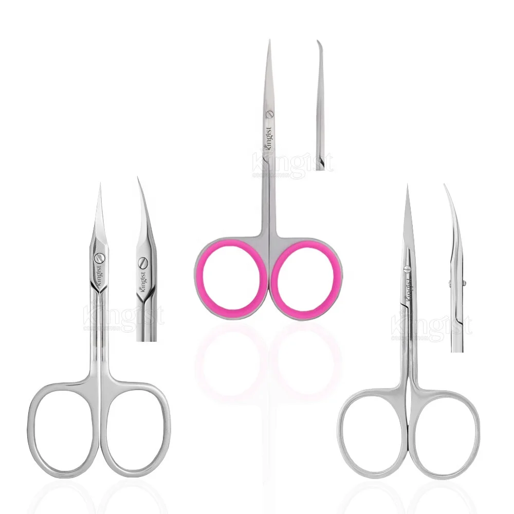 Русские ножницы для кутикулы с индивидуальным логотипом фирменная торговая марка очень тонкие и острые изогнутые маникюра индивидуальной упаковкой