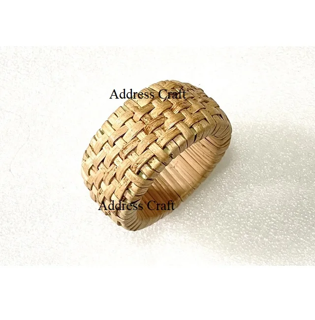 Natural Rattan Handmade Napkin Ring Hand Woven Wicker Napkin Ring Napkin Holder Wedding Parties Tableware Bamboo Tissue Holder