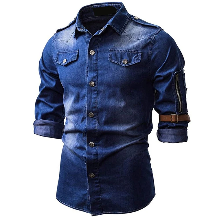 Perfectly cut and sew Denim Shirts Custom colors and size brand new custom made size different style Denim Shirts