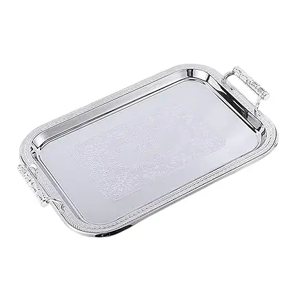 Aluminium Made Leaf Design Christmas Serving Tray Platter For Hotel Restaurant Table Top Fruits Serving Use Metal Tray In Gold