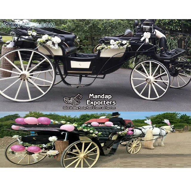 Wedding Horse Driven Carriages with Twin Hood Commercial Victorian Horse Carriage English Horse Drawn Carriages Manufacturer