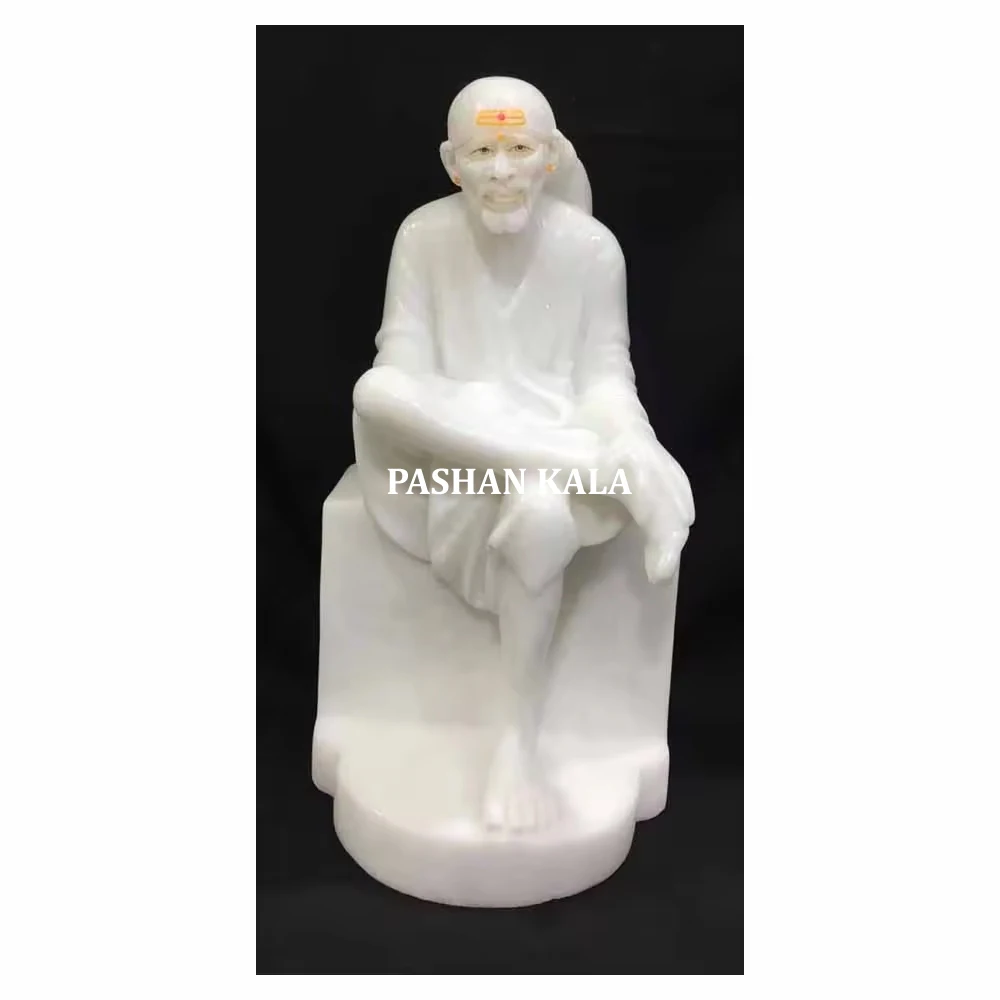 New Attractive White Marble Sai Baba God Sculpture For Unique Design Marble Sai Statue For Home And Temple Decoration