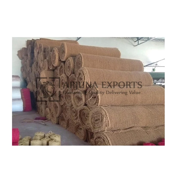 Trusted Exporter of Best Quality Coir Woven Geo Textiles Fabric Rolls for Rooftop Greening and Wasteland Development