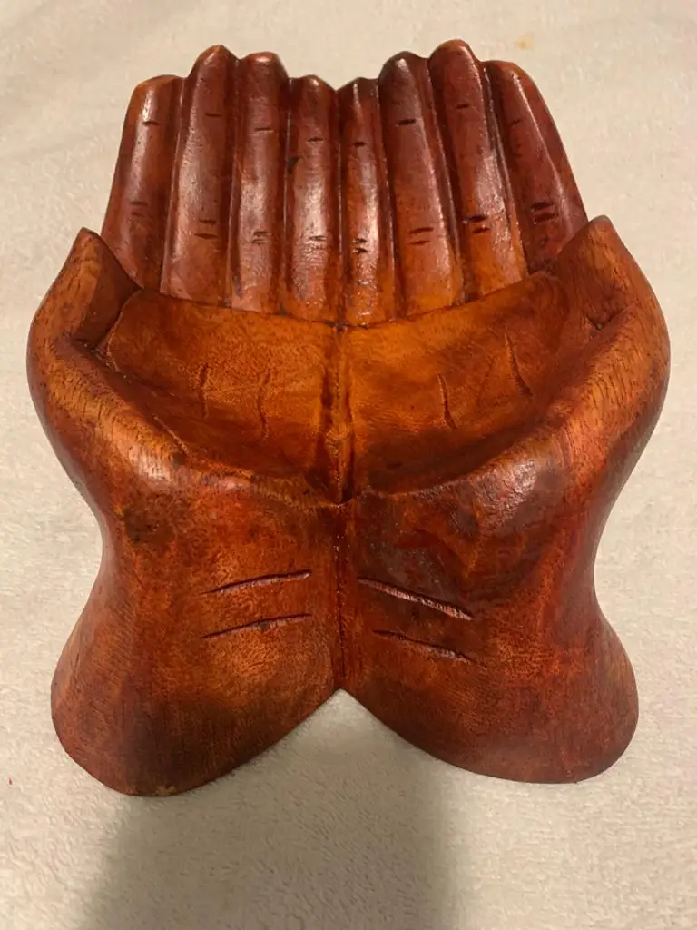Wooden Hand Praying Bowl