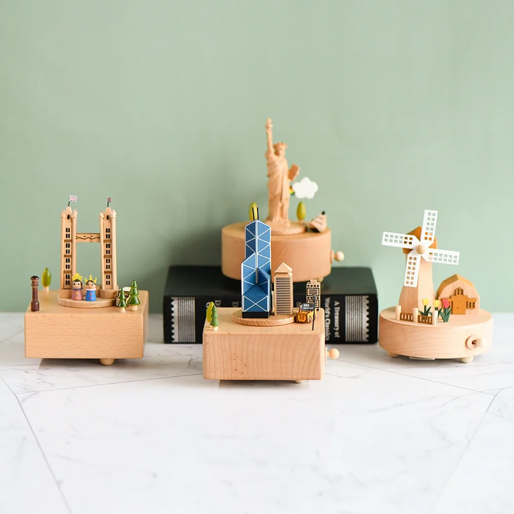 Factory Wholesale Wooden Personalize Custom Music Box Song for Girl Gift
