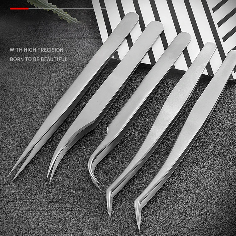 volume tweezers set with fiber tips stainless steel high quality dumout vetus classic volume eyelash tweezers set with logo