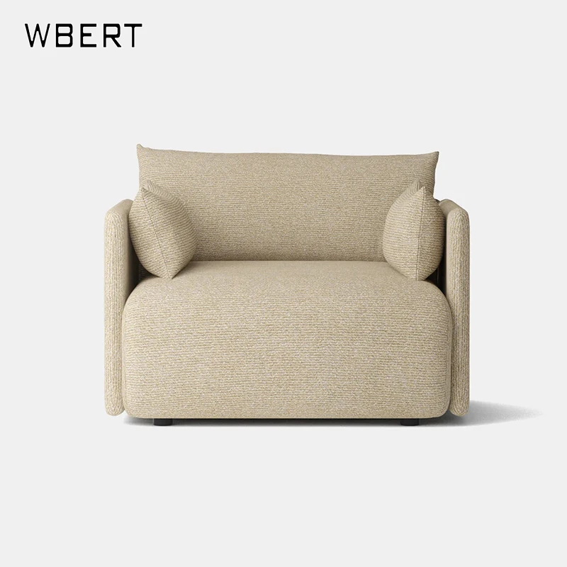 WBERT Modern simple fabric sofa cream sand hair small living room designer high-end light luxury leisure sofa